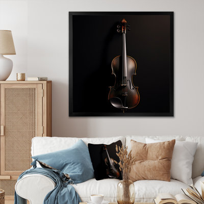 Violon vibrato élégant ébène sur toile
