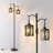 Vintage Industrial Dimmable Floor Lamp With 2 Lantern Shades, Rustic Farmhouse Lamp For Living Room-577440972