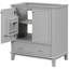 Base de meuble de salle de bain grise, style moderne avec bois massif et tablette multifonctionnelle réglable, portes et tiroir, base de meuble-lavabo de 30 po en gris