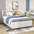 Two Drawers Upholstered Platform Bed with Brick Pattern Headboard and Trundle-915848102-915848103