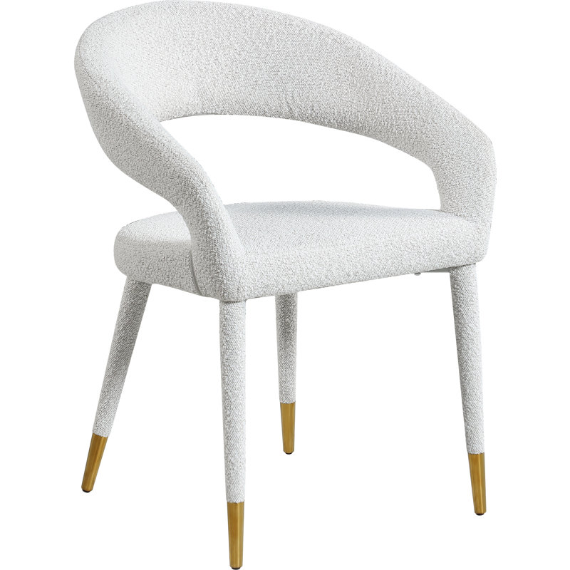 Chaise parsons rembourrée 31,5 po Yonkers, Tissu crème bouclé