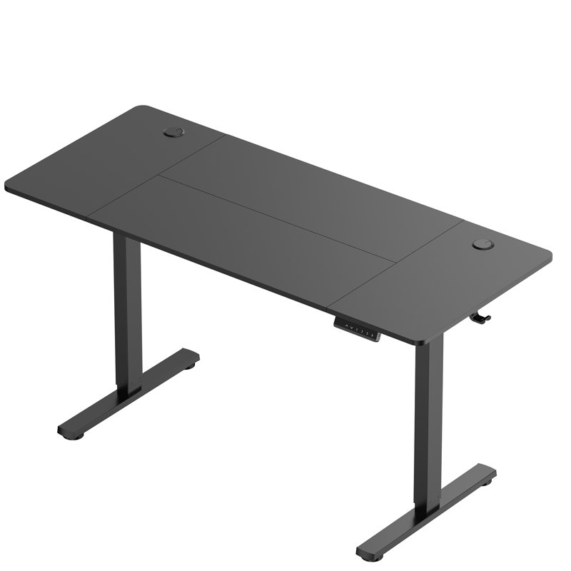 Adjustable Height Steel Standing Desk, 140 W x 60 D, Black