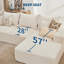 Canapé modulaire de 110 po, canapé en forme de L avec méridienne, canapé profond désossé pour salon, ensembles de meubles d'appartement, tissu chenille moelleux, aucun assemblage requis-330064380