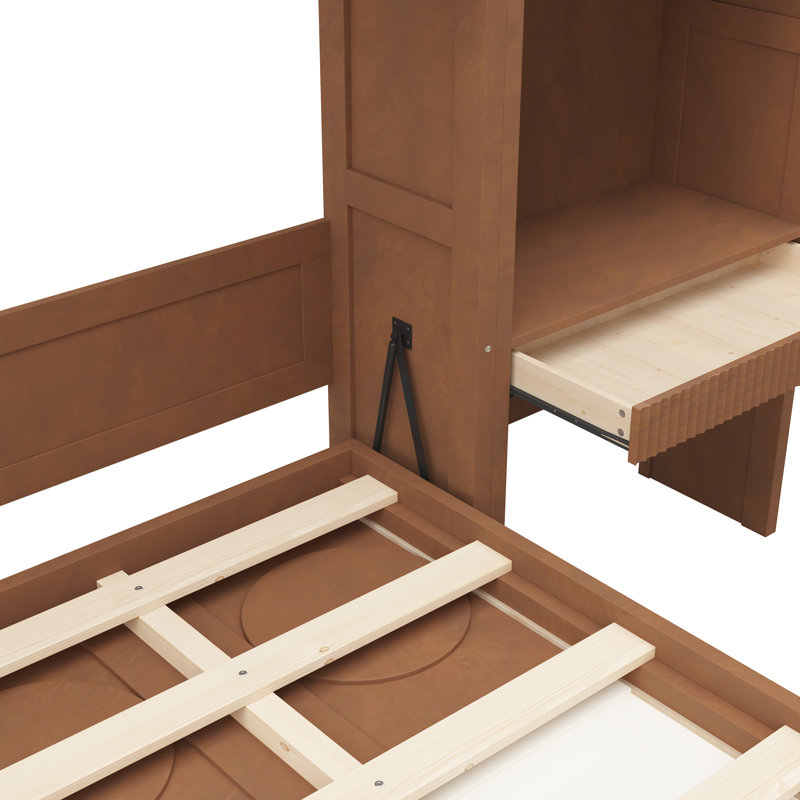 Nookfold Murphy Bed with Side Storage, Walnut