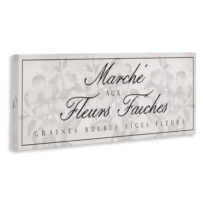 Toile rétro du marché aux fleurs français, design par Lil 'Rue, H 10 po x l 24 po