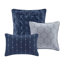 Édredon 7 pièces bleu marine, imprimé texturé, bleu marine-124755046