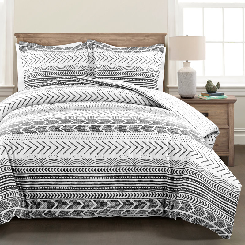 Ensemble de housse de couette réversible 3 pièces Standard Cotton 460 TC, Housse de couette très grand + 2 taies décorativ