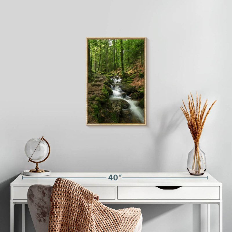 Buhl Forest Stream, Floating Frame Natural Wood, 13" x 19"
