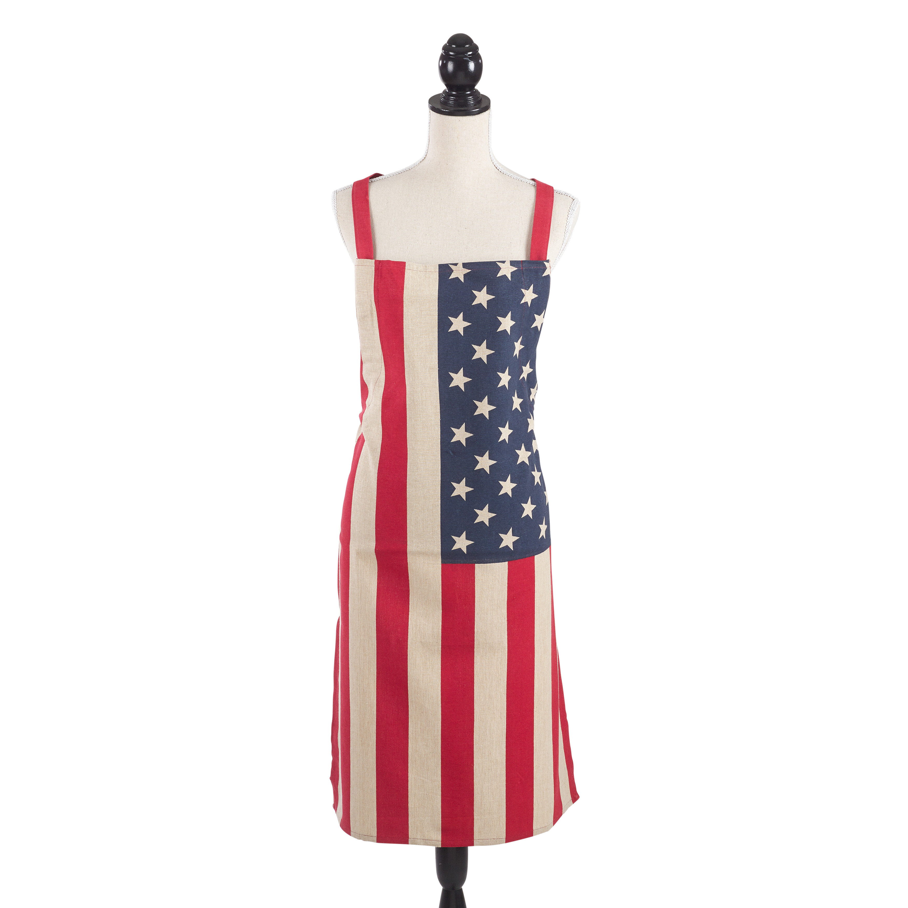 August Grove® Independence Day Striped Cotton Bib Apron | Wayfair