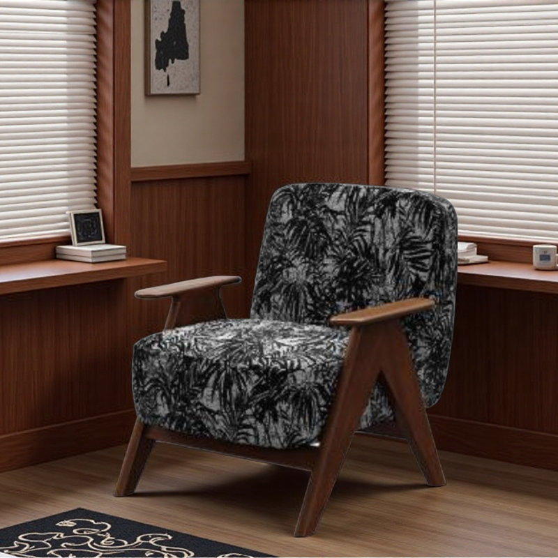 Fauteuil de loisirs rétro pour se détendre., Noir