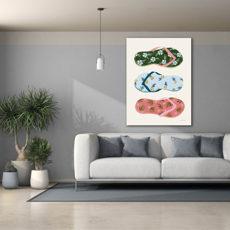 "Epic Graffiti" My Tropical Flip Flops "par Yvette St. Amant, art mural sur toile, H 54 po x l 40 po x P 1,5 po