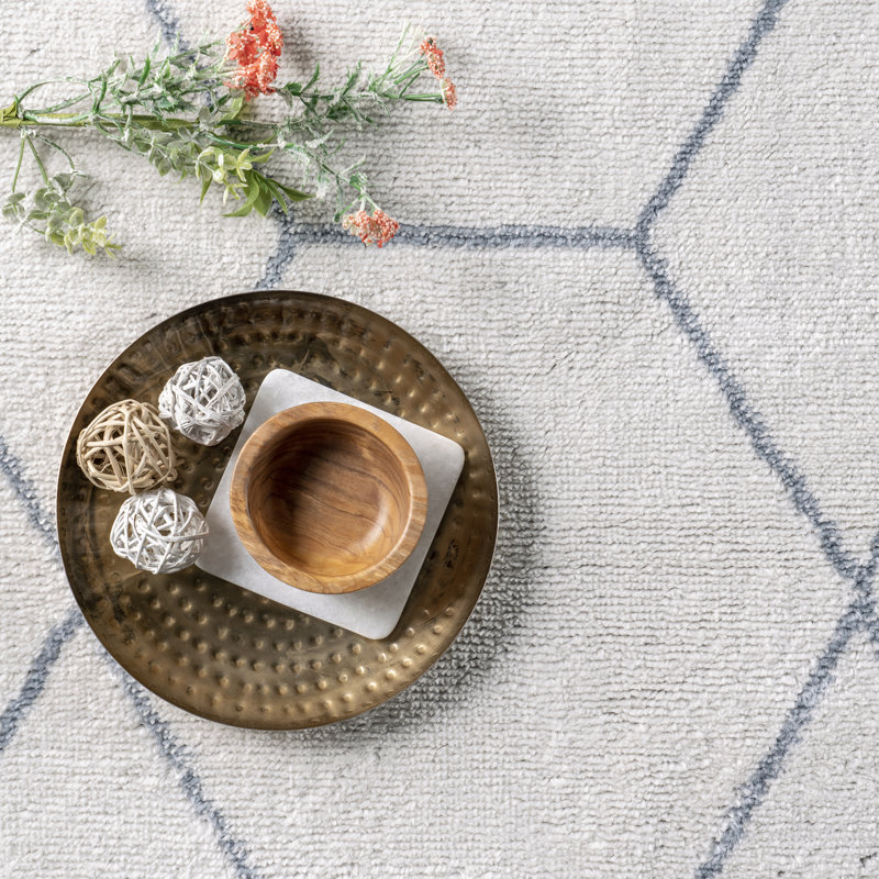 Veronica Geometric Honeycomb Area Rug, Rectangle 4'3" x 6'