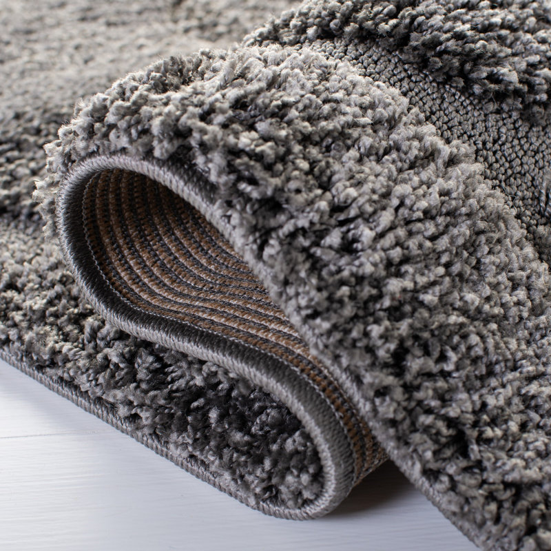 Tapis gris Chaffin, Rond 9 pi, Gris foncé