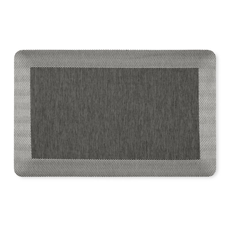 Martha Stewart Mira Modern Heathered Anti-Fatigue Air-Infused Kitchen Mat, Black, Rectangle 3' 25'' x 3' 25''