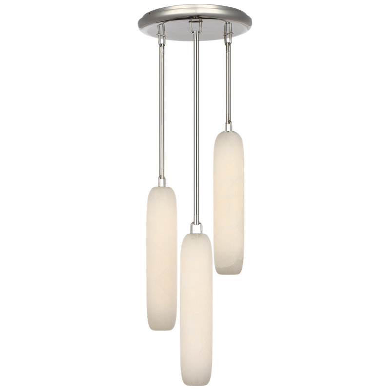 Kelly Wearstler Formosa 3-Light Pendant with Alabaster, Polished Nickel