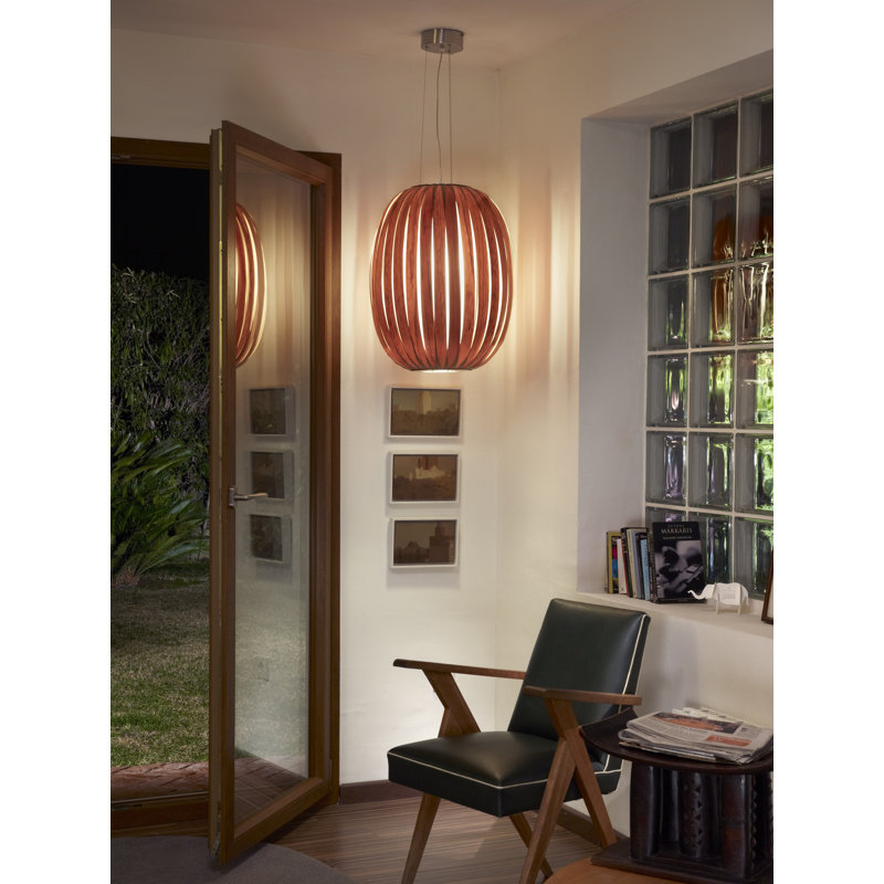 Pod 1 - Light Pendant, Natural Cherry, 24" H x 20.8" W x 20.8" D, E26 Base