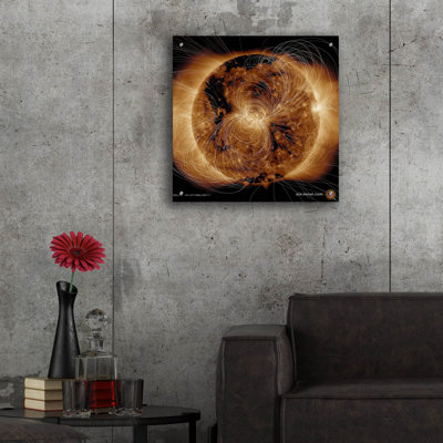  'Sun's Magnetic Field Portrayed' by NASA Acrylic Glass Wall Art, 24" x 24"