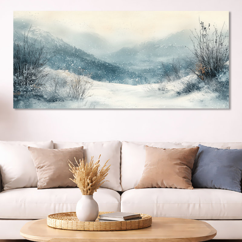 «White Grey Nolan II - White Serene», reproduction d'art sur toile encadrée, Toile tendue, H 28 po x l 60 po