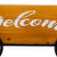 WOODEN AND METAL TROLLEY WITH DRAG HANDLE