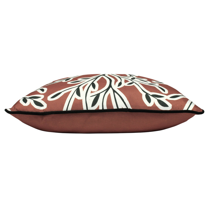 Floral Square Throw Cushion, Brown
