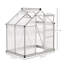 Outsunny Polycarbonate Greenhouse Walk in Slide Door Silver Tone-121411339