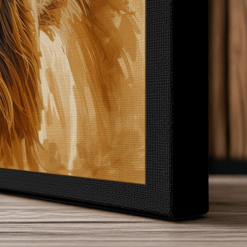 Camel Study Boho - Wrapped Canvas, 24x16 - 61.0 x 40.6 cm, Black Border