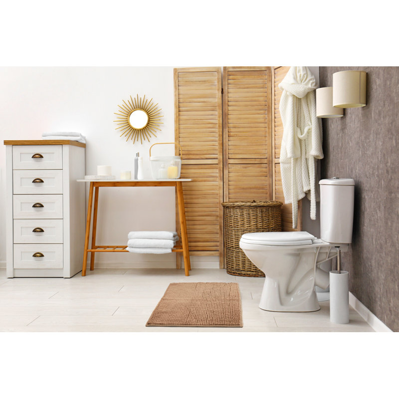 Heloise Non-Slip Bath Rug, 40cm W x 60cm L, Walnut