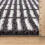 Tapis à poils longs bohémien à rayures - gris anthracite foncé - velours moyen, texturé, facile à nettoyer-62650252