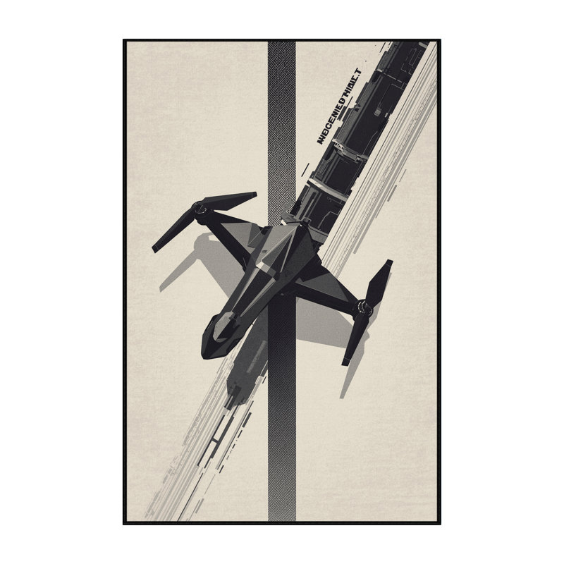 Tapis beige à motif géométrique moderne lavable à la machine Reconnaissance Drone, 7 x 9