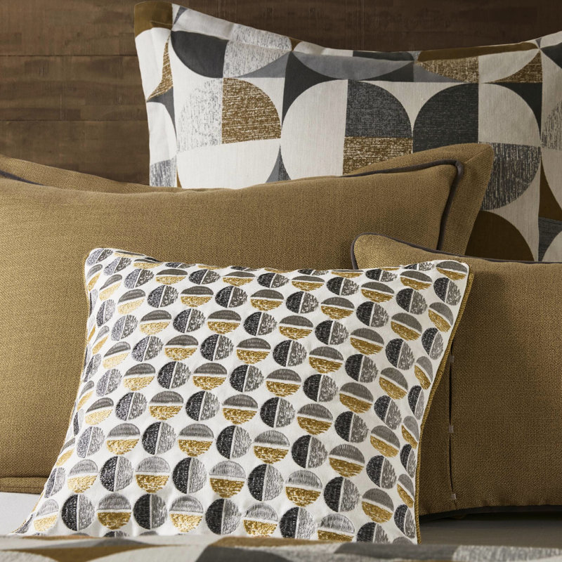 Édredon pour grand lit 8 pièces avec sophistication Mid-Century, coussins décoratifs et housse amovible standard