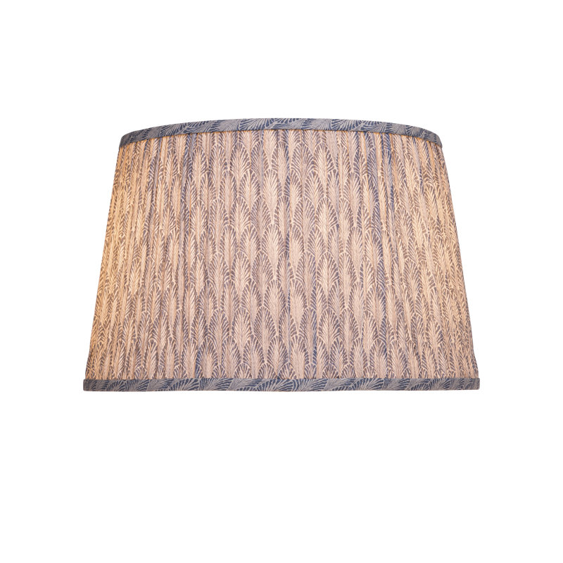 Abat-jour fuselé moyen Plume, Bleu / Ivoire
