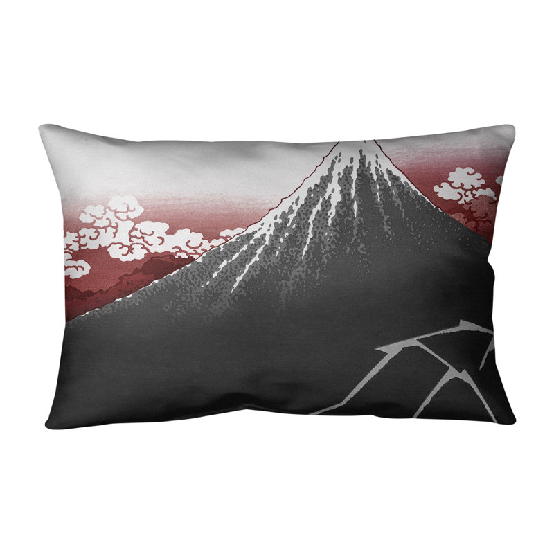 Housse de coussin et insert rectangulaires en forme de éclair, Bourre en polyester, Rouge
