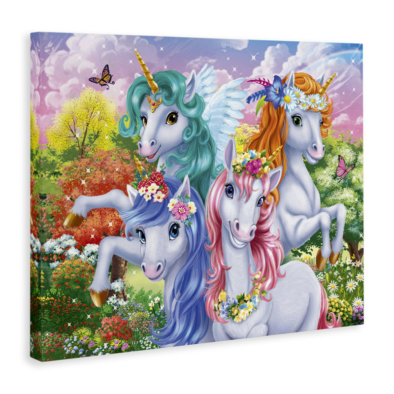  «Cute Unicorn Selfie», art mural sur toile par Image World, H 24 po x l 30 po