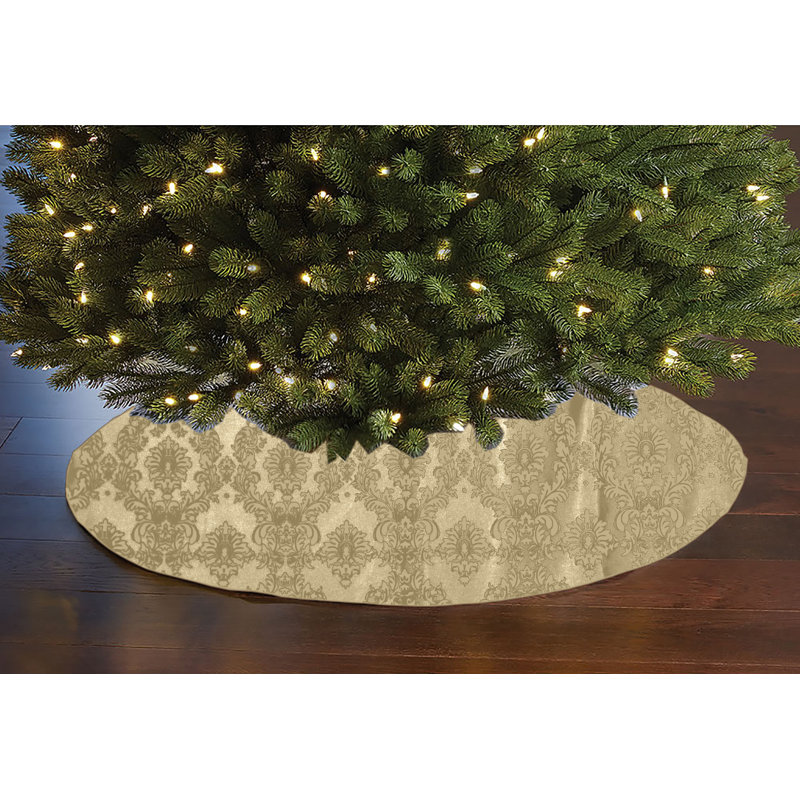 Jupe d'arbre de Noël damassé, Ivoire