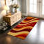 Tapis de couloir de cuisine moderne et abstrait, motif de vagues rétro rouge-orange et jaune, long tapis antidérapant pour la cuisine, le couloir, la salle de lavage et le vestibule