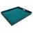 Handmade Reverse Painted Mirror Tray with Handles in Blue and Green Dots-710921122