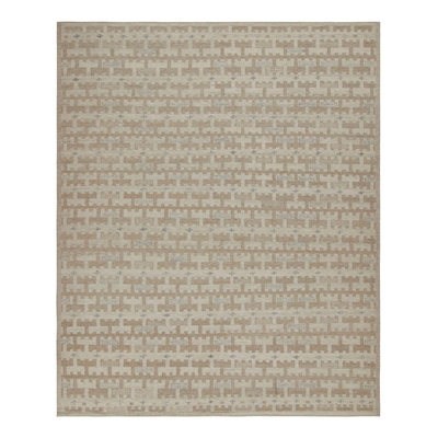 Rug & Kilim’S Scandinavian Rug With Beige-Brown Geometric Pattern