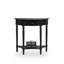 Console demi-cercle en bois massif noir-273260989