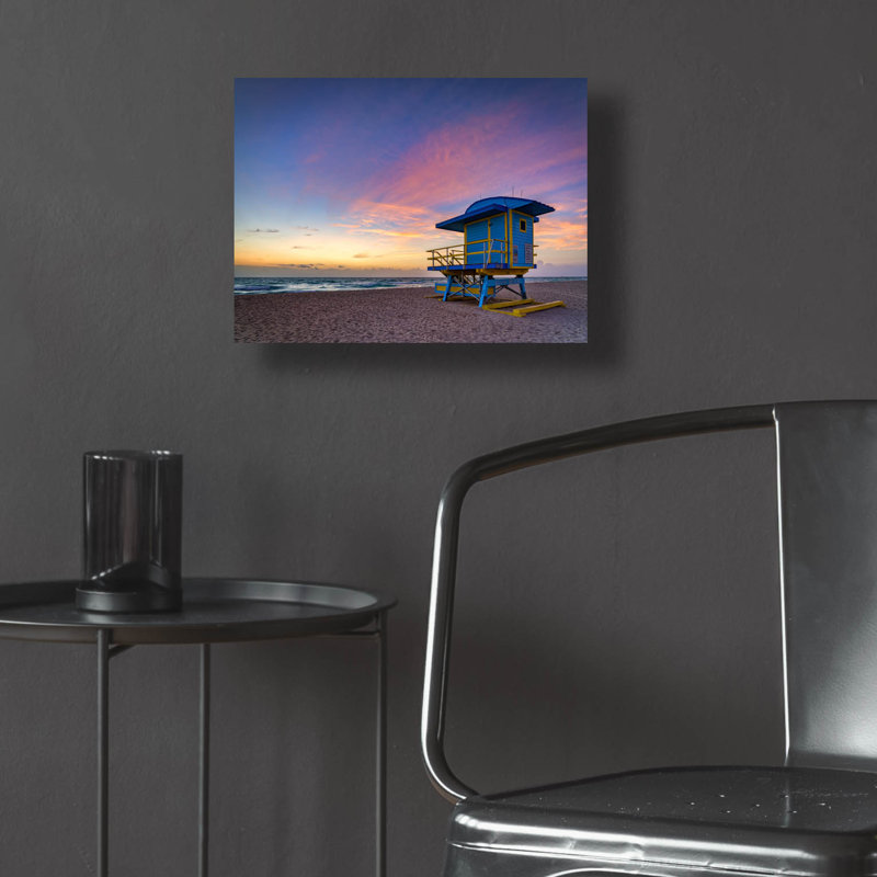 Art mural en verre Dovecove «South Beach Sunrise» par Rick Berk, H 12 po x l 16 po x P 0,13 po