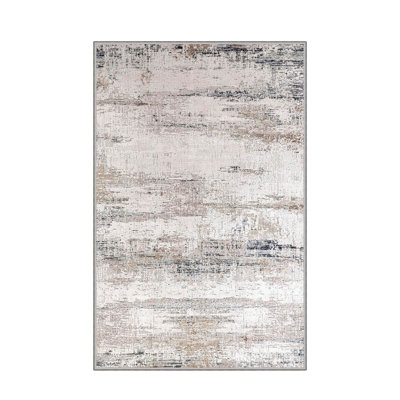 Stylish Woven Carpet, 5.2 x 7.5 Feet | 100% Polyester, 0.3 in Pile Height, Antibacterial, Non-Slip PVC Dot Underside | Machine Washable, 3D Digital Print | Perfect for Living Room, Bedroom & Home Décor