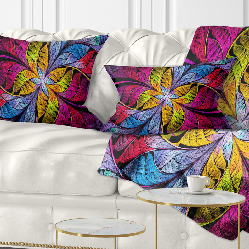  Coussin lombaire abstrait en verre coloré Fractal
