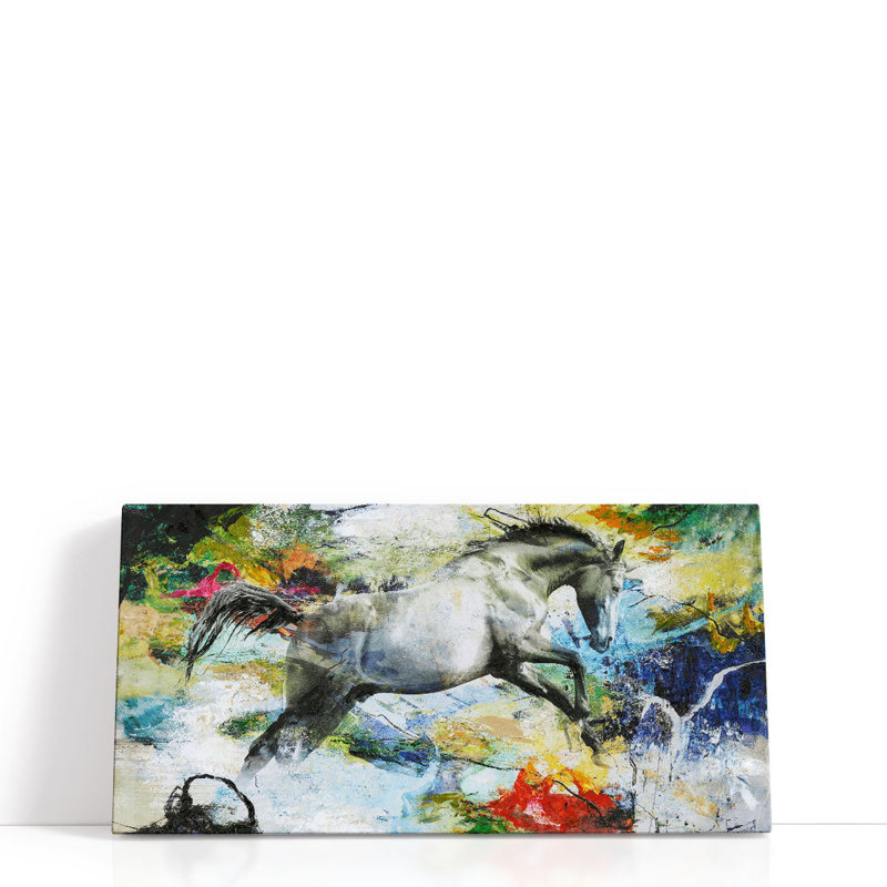 Cheval - reproduction d'art sur toile, H 10 po x l 20 po