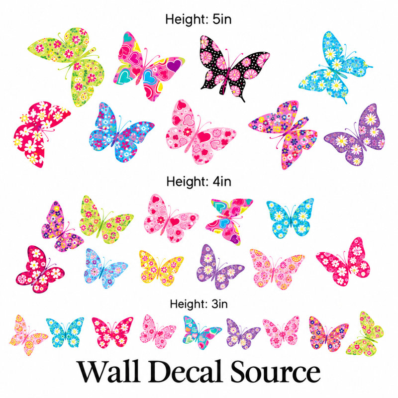 Insects Non-Wall Damaging Wall Decal, Scheme B