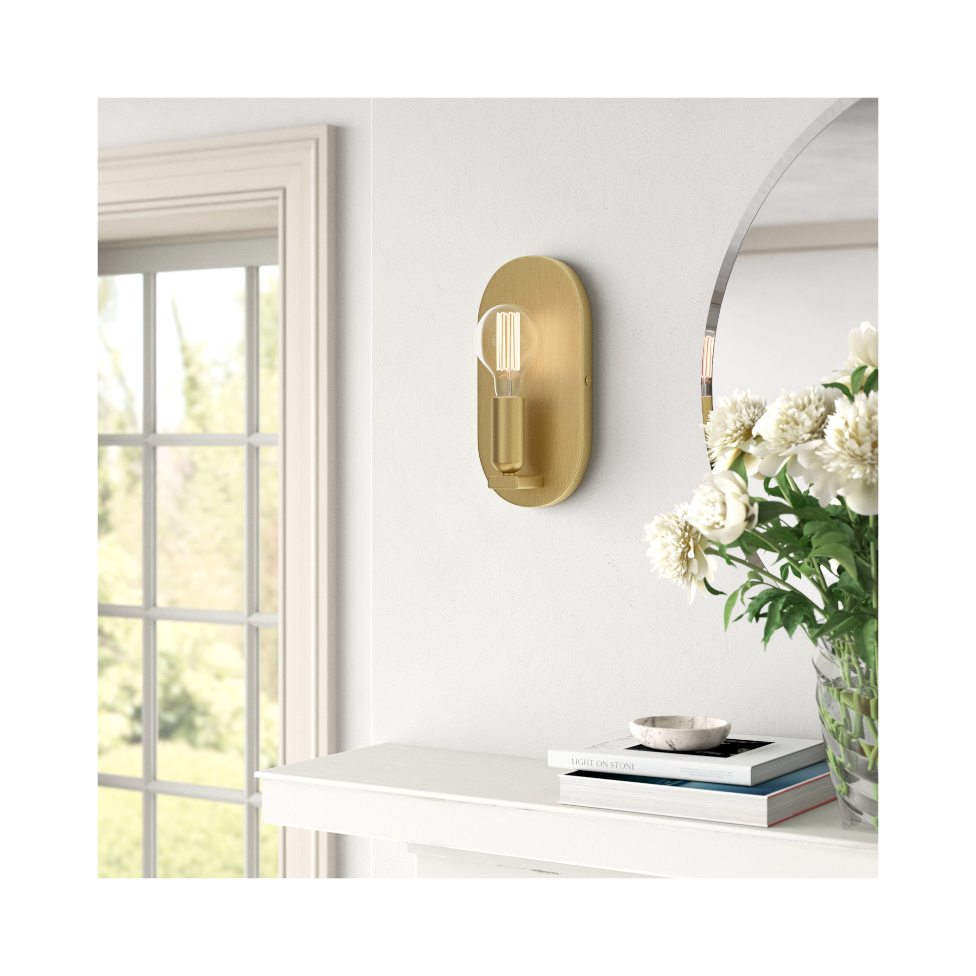 Cassi 1 - Light Dimmable Armed Sconce, Gold