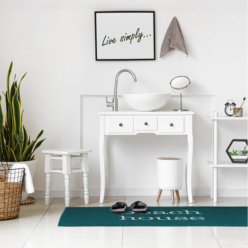 Tapis bleu sarcelle à tissage plat, Rectangle 3 pi x 5 pi