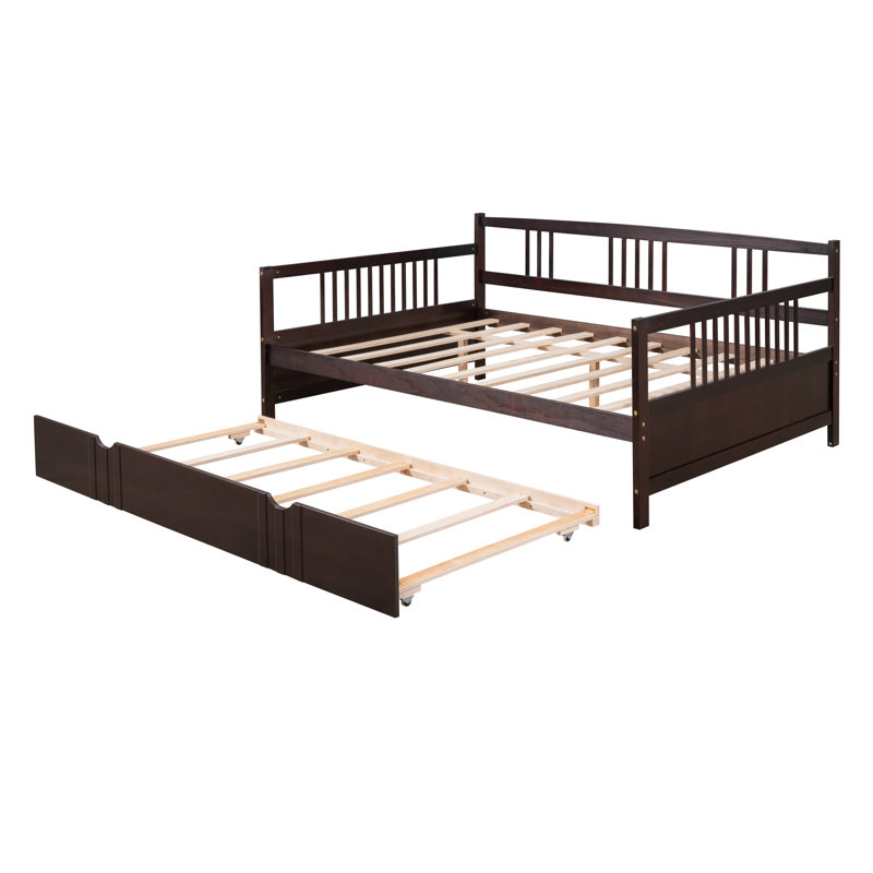 Daybed Wood Bed with Twin Size Trundle