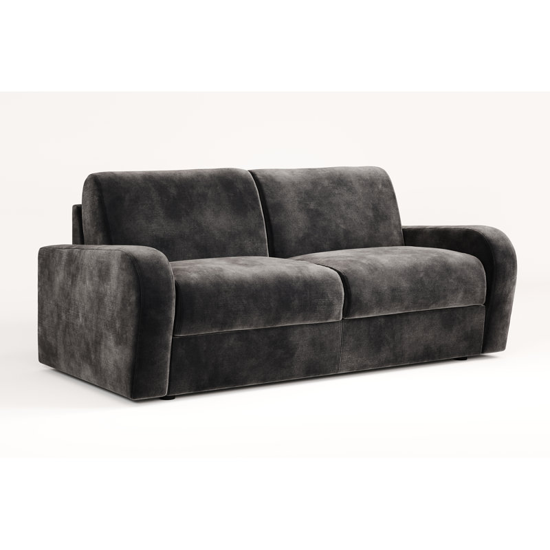 Jay-Be® Deco Sofa Bed with e-Sprung™ Mattress - Three seater - Luxe Velvet, Steel, 81cm H x 170cm W x 100cm D
