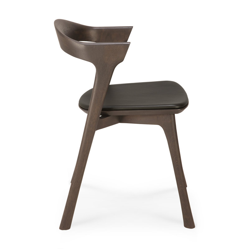 Bok Leather Dining Chair, Oak Brown Genuine Leather, Oak Brown