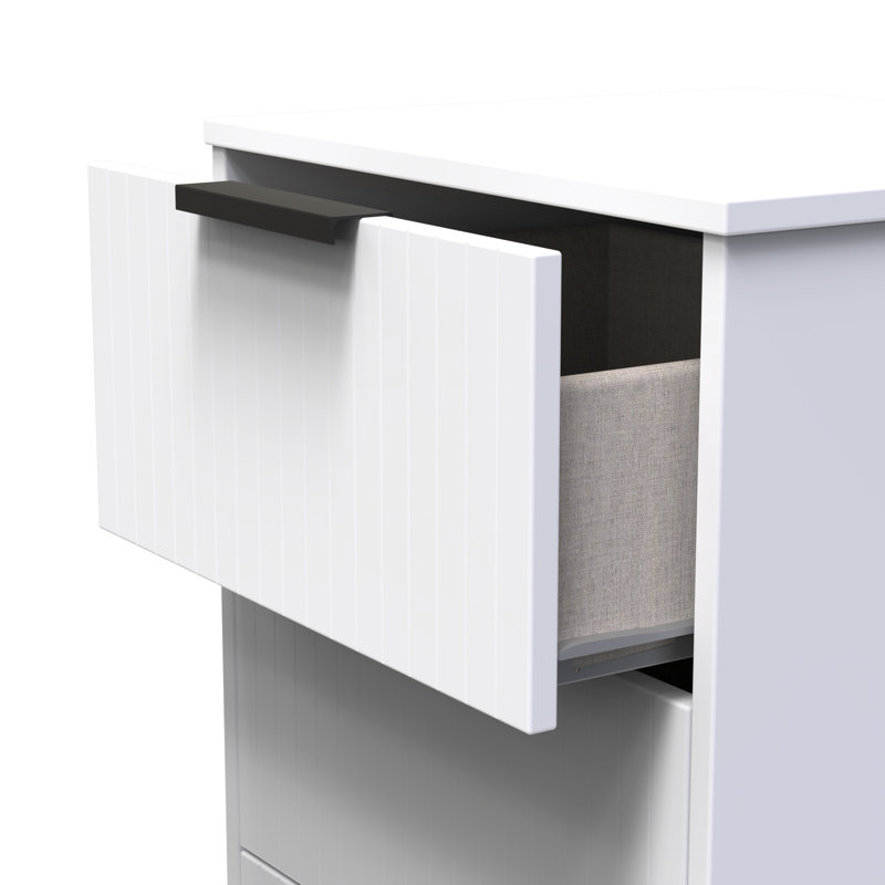 Atsumi 45cm W Manufactured Wood Bedside Table, White Matt