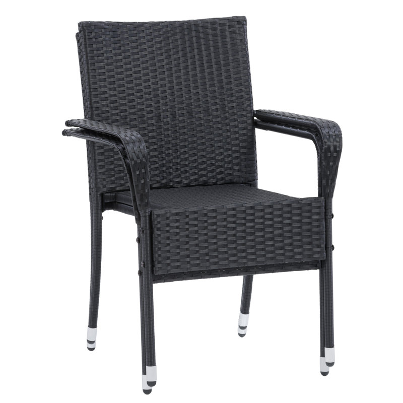 Chaise de patio empilable avec coussin Arestho